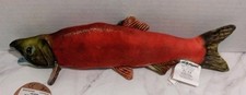 Peluche Real Planet Toys pesce salmone 14,25" nuovo con etichetta