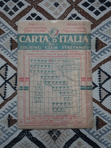 Belluno carta italia 1913 - belluno,
