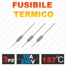 FUSIBILE TERMICO ASSIALE 157 °C 250V 10A TERMOFUSIBILE RY-157 - 3 PEZZI