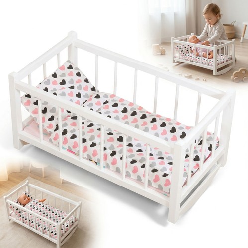 Culla legno bianca bambole - , +