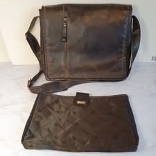 Borsa messenger vintage Visconti London in pelle invecchiata valigetta per laptop marrone