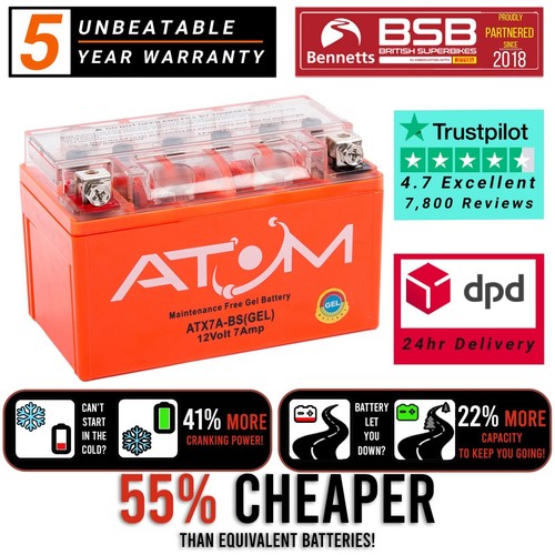 Ytx7a batteria moto atom - ytx7a-bs,