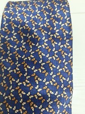Fabris Venezia cravatta tie 100% seta silk blu butterflies farfalle necktie A297