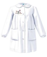 Siggi Grembiule ASILO Bambina, colotre bianco con ricamo, 2-3-4-5-6 ANNI