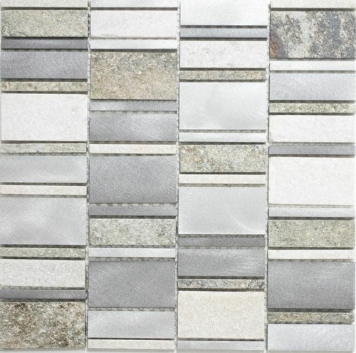 Mosaico quarzite alluminio mix - mosaico,
