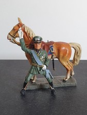 Elastolin Lineol Generale Mussolini Cavallo di Piantana Porcellana Italia Militare WWM Massa