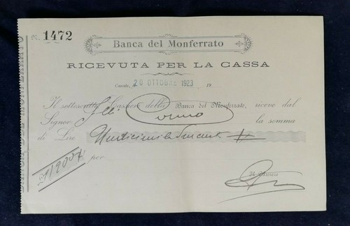 Ricevuta casale banca del - ricevuta,