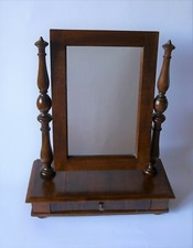 Toilette antica da appoggio in legno con specchio e cassetto,prima metà del ‘900