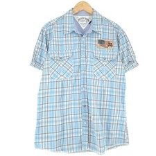 Camicia Vintage Tommy Hilfiger Blu A Righe In Flanella Di Cotone Db5 Taglia XL