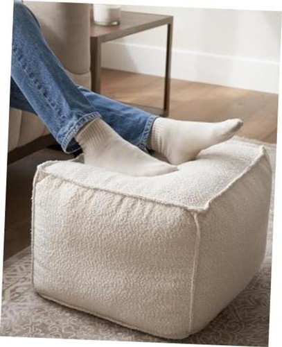 Beautiful boucle pouf ottoman - boucle,