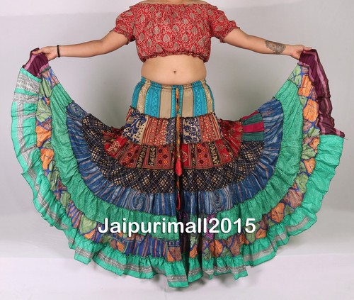 Gonna patchwork seta - sari, boho