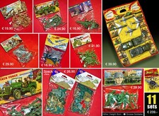 11 ANTICHE RARITÀ MILITARI WW2 SET GIOCATTOLI SOLDATINI VEICOLI 70s HONG KONG