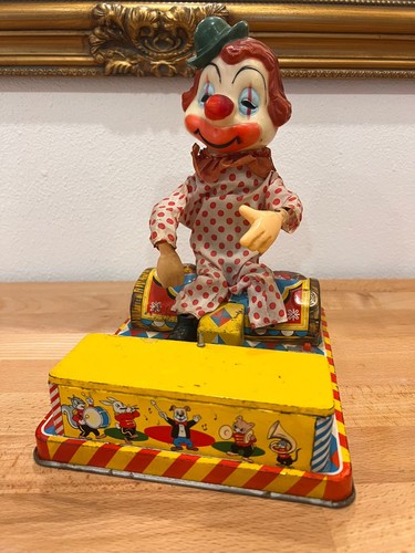 Vintage japan tin toys - vintage, clown