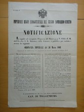 1861-NOTIFICAZIONE-Pagamenti con monete e banconote-Regno Lombardo Veneto