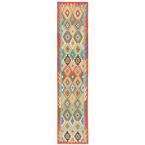 Kilim afghan 384x83 tappeto - afghan,