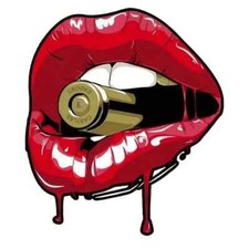 Adesivo BULLET KISS LIPS sticker porno sexy labbra tatuaggio tuning auto