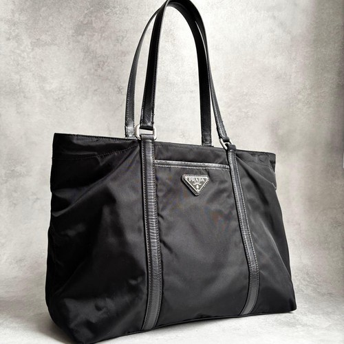 Prada nylon triangle logo - nylon, tote