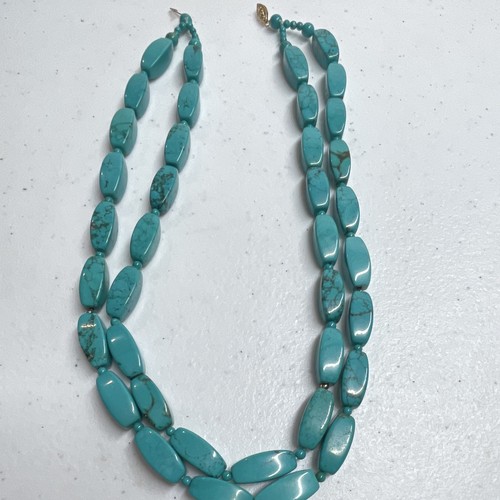 Collana perline pietra blu - pietra,
