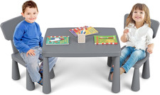 3 Cucchiai. Tavolo per Bambini Con 2 Sedie, Mobili per Bambini in Plastica, Set 