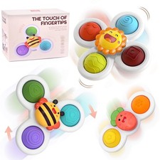 EOPUOZS Giocattolo a Ventosa per Bambini, 3 Pezzi Spinner Bambini Ventosa, Vento