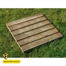 Mattonella Zigrinata in Legno di Pino Impregnato 50x50x2,8 cm Pavimento Esterno