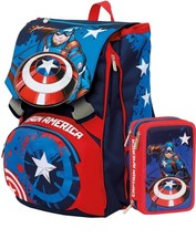 Seven Marvel Avengers Capitan America  Schoolpack Zaino Estensibile Big + Astuc