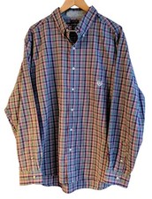 Camicia vintage Ralph Lauren Chaps XXL blu rosa verde quadri cotone multicolore