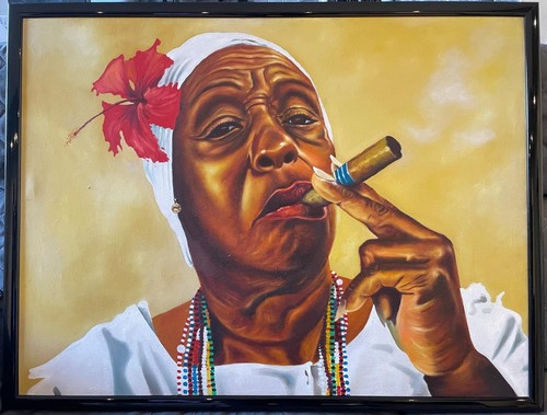 Dipinto tela donna - su, cubana