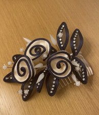 Fermacapelli vintage con fiori in tessuto