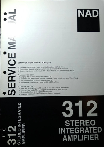 Nad 312 amplificatore - nad, manuale