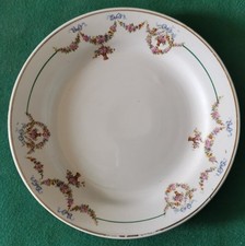 FLORIO CERAMICA/ Piatto piano con decori floreali _Liberty