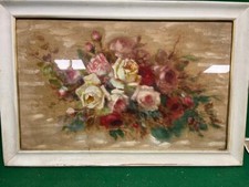 quadro dipinto epoca antico natura morte floreale