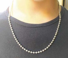 COLLANA DA UOMO IN ARGENTO 925 RODIATA IN ORO BIANCO 18 KT LUNGHEZZA 50 CM