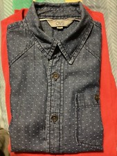 camicia bimbo 9 anni cotone blu manica lunga Oviesse