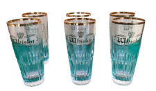 Whisky Set 6 Bicchieri Bordo e Scritta Oro Vintage da collezione