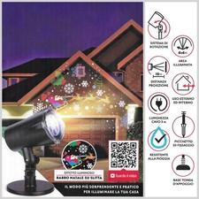 PROIETTORE 6 LED BABBO NATALE SU SLITTA INTERNO ESTERNO IMPERMEABILE DICTROLUX