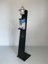 Colonnina in acciaio verniciata nero opaco completa di dispenser e porta guanti