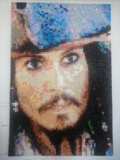 Mosaico moderno Pixelart Handmade Con Hama Beads  Johnny Deep " Jack Sparrow" 