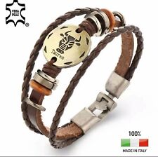 Bracciale Zodiaco simil cuoio - Segno dei Toro- Braccialetto zodiacale Unisex