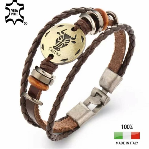 Bracciale zodiaco simil cuoio - zodiaco,