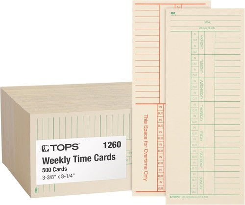 Tops time cards settimanale - time,
