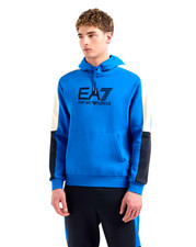 EMPORIO ARMANI EA7 6DPM10 PJVTZ SWEATSHIRT FELPA UOMO VISIBILITY CAPPUCCIO LAPIS