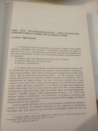 Ricons iscrizione etrusca - iscrizione,