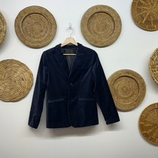 Giacca tuta blazer velluto blu