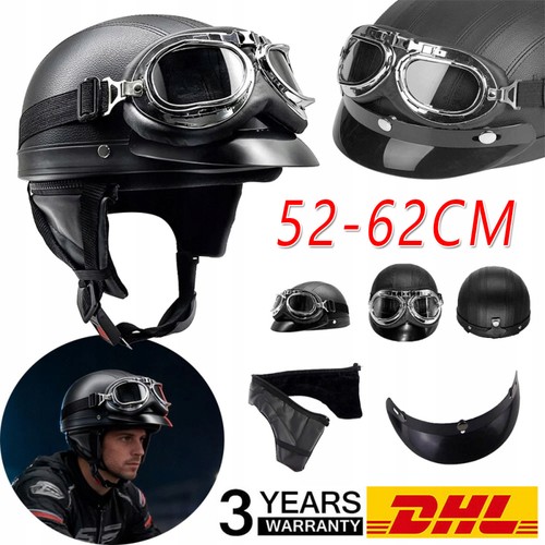 Mezzo casco vintage pelle - in,
