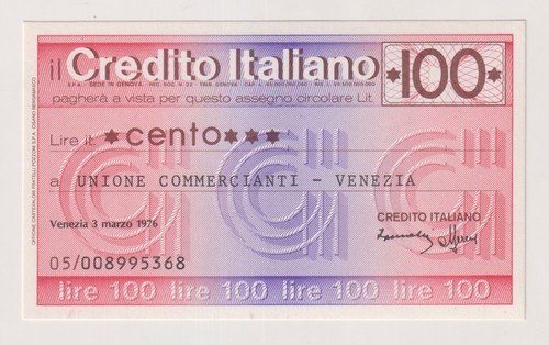 Miniassegni credito italiano - miniassegni,