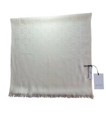 Stola Gucci Monogramma Panna GG Lana Misto Seta 180x45 cm UNISEX