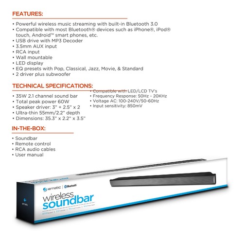 Soundbar wireless bluetooth - soundbar,