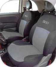Fodere Foderine Coprisedili auto grigio e nero su misura FIAT 500 07> ANT + POST