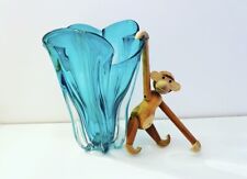 ? XL vaso fazzoletto acquamarina vetro di Murano 1970 acquamarina tipo Venini